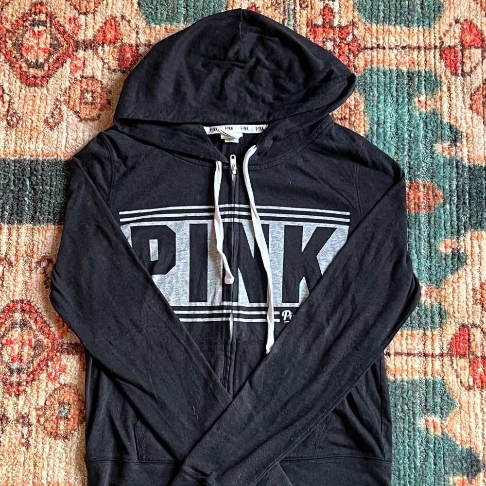 PINK Victoria's Secret Black Hoodie Sweater